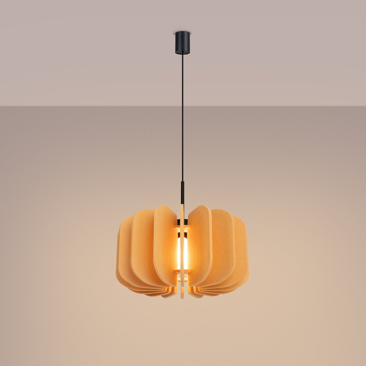 Suspension Feutre Jaune E27 1 Mula jaune, EDEN