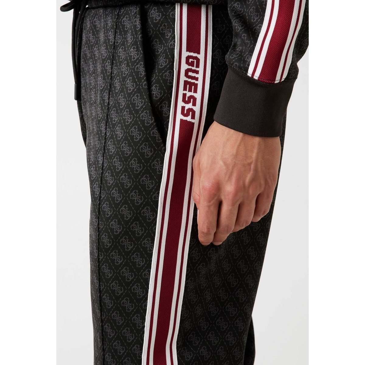 Pantalon De Survêtement À Jambe Droite noir multi, GUESS