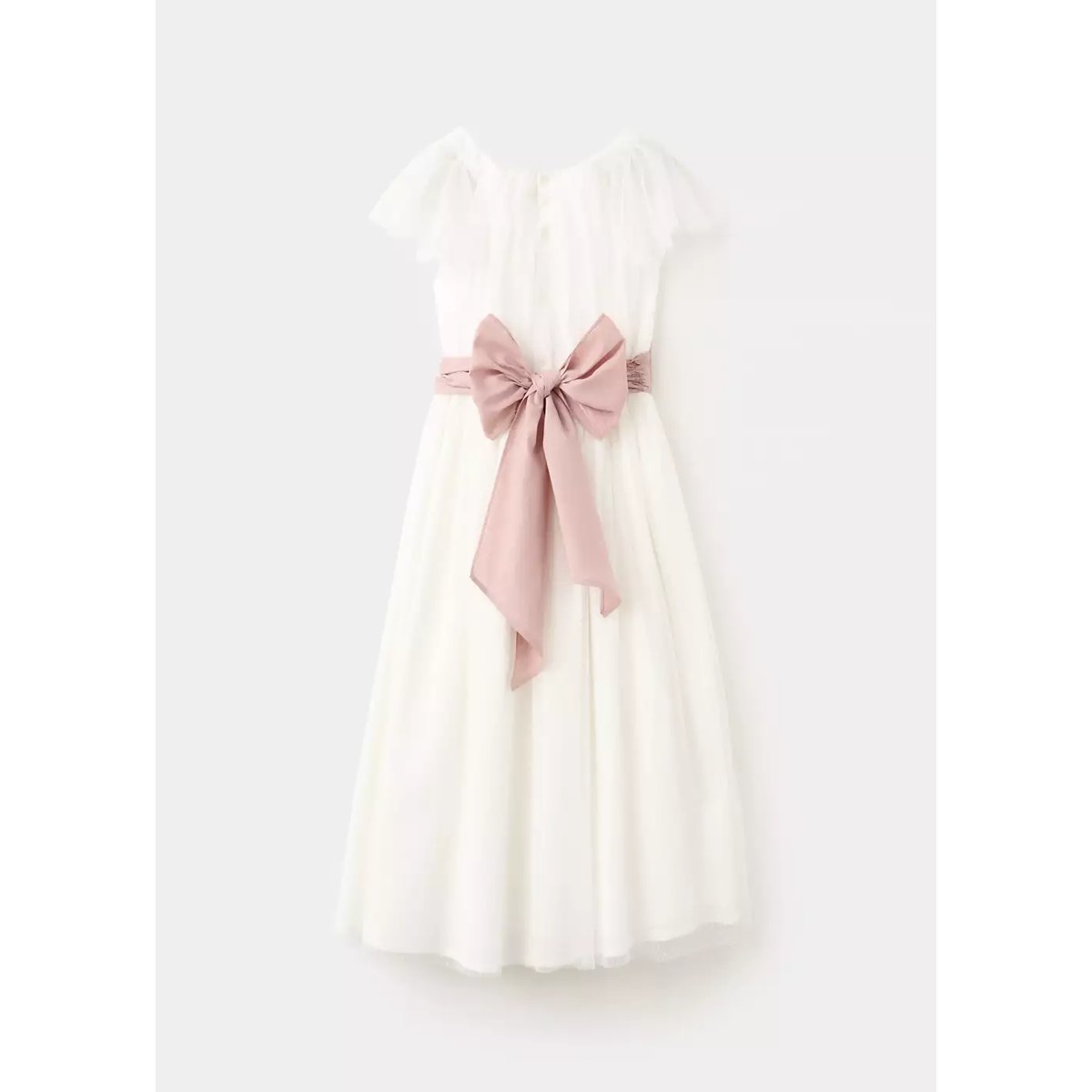 Robe longue lavallière blanc, MANGO KIDS