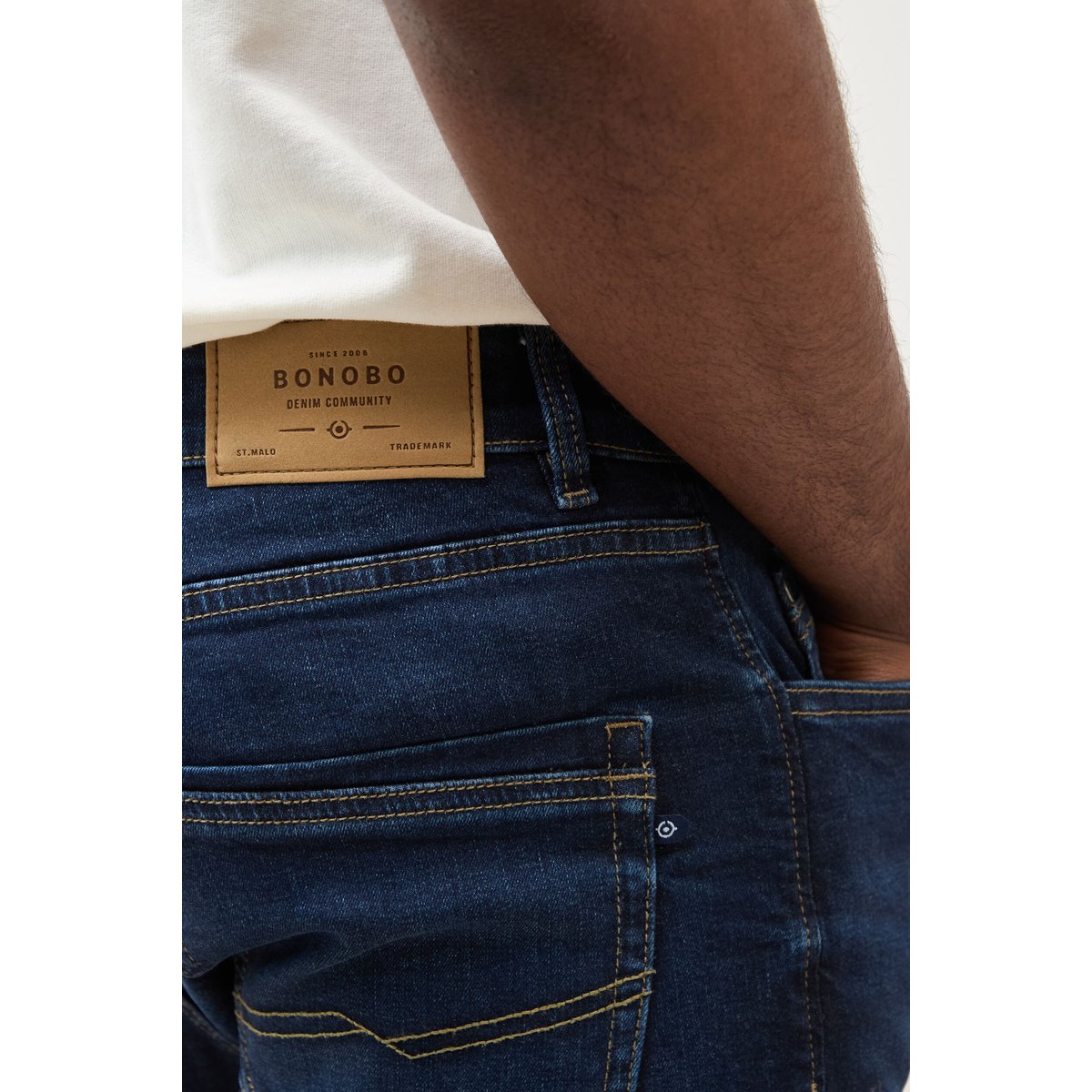 Jeans slim longueur 30 denim brut, BONOBO