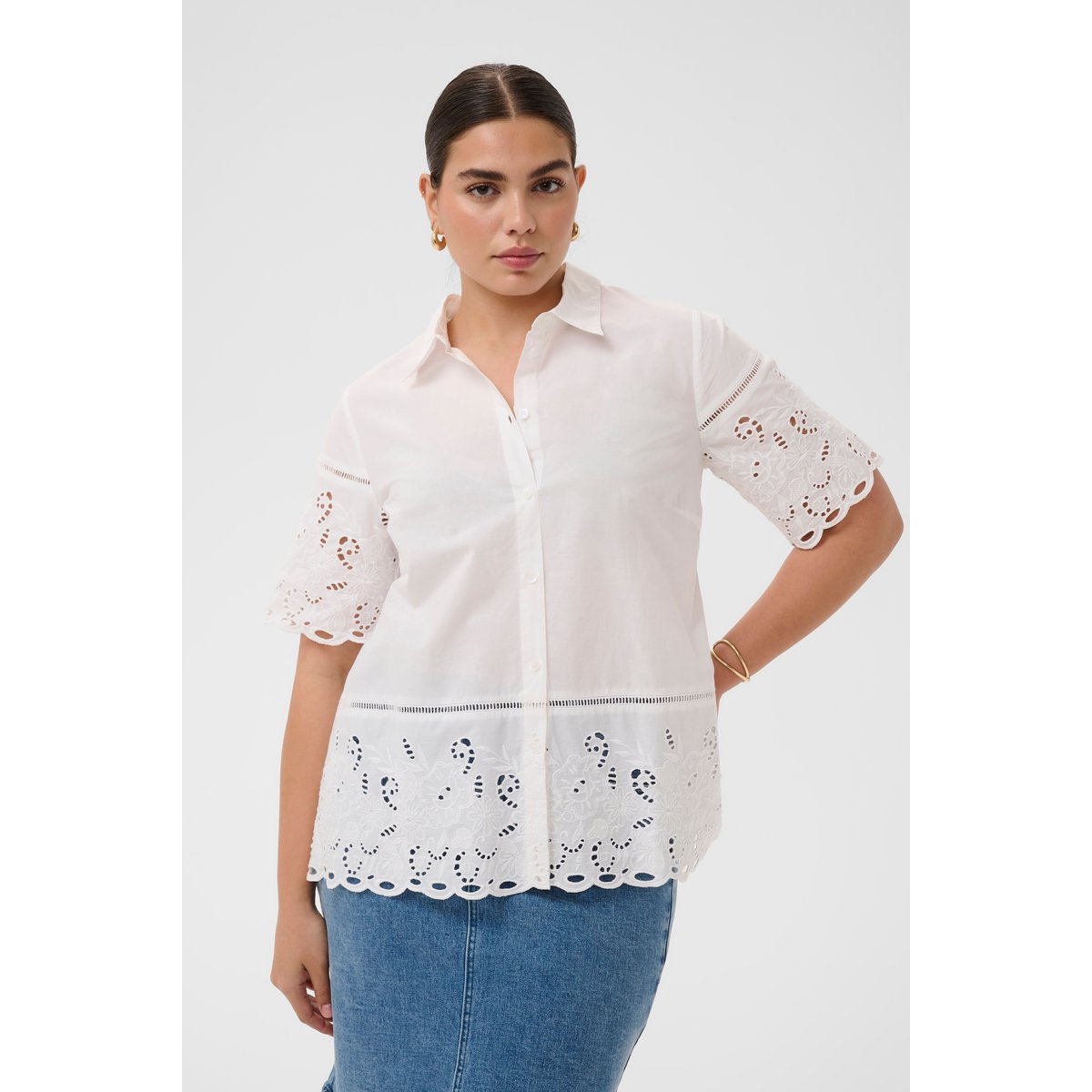 Chemise à manches courtes blanc chalk, KAFFE CURVE