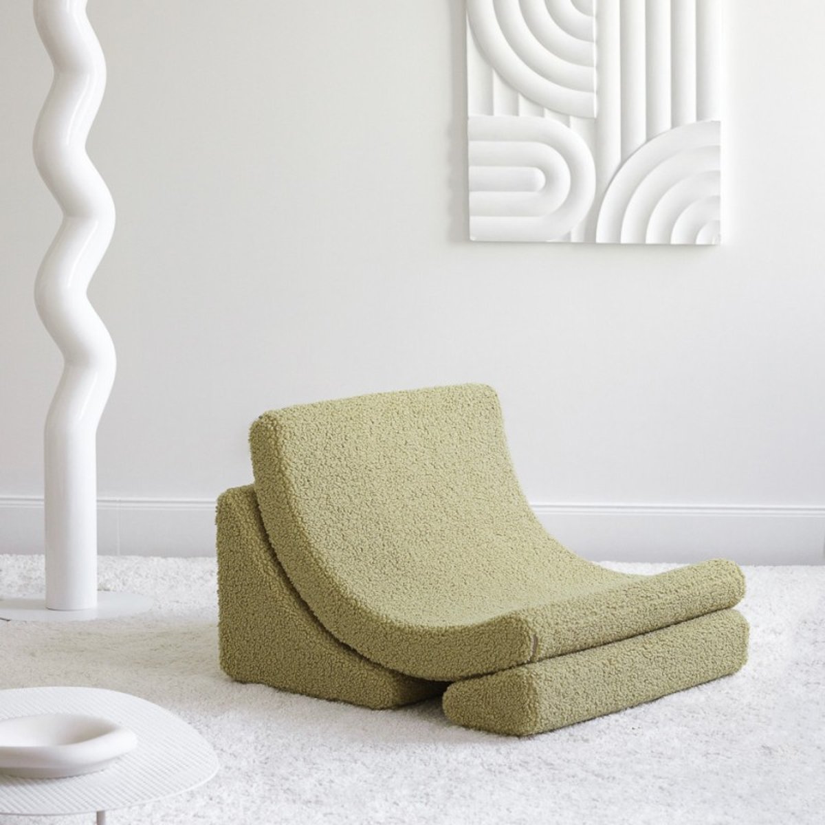 Pouf Fauteuil Teddy LUNE matcha, WIGIWAMA