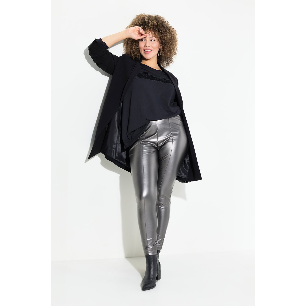 Legging en similicuir argent, ULLA POPKEN
