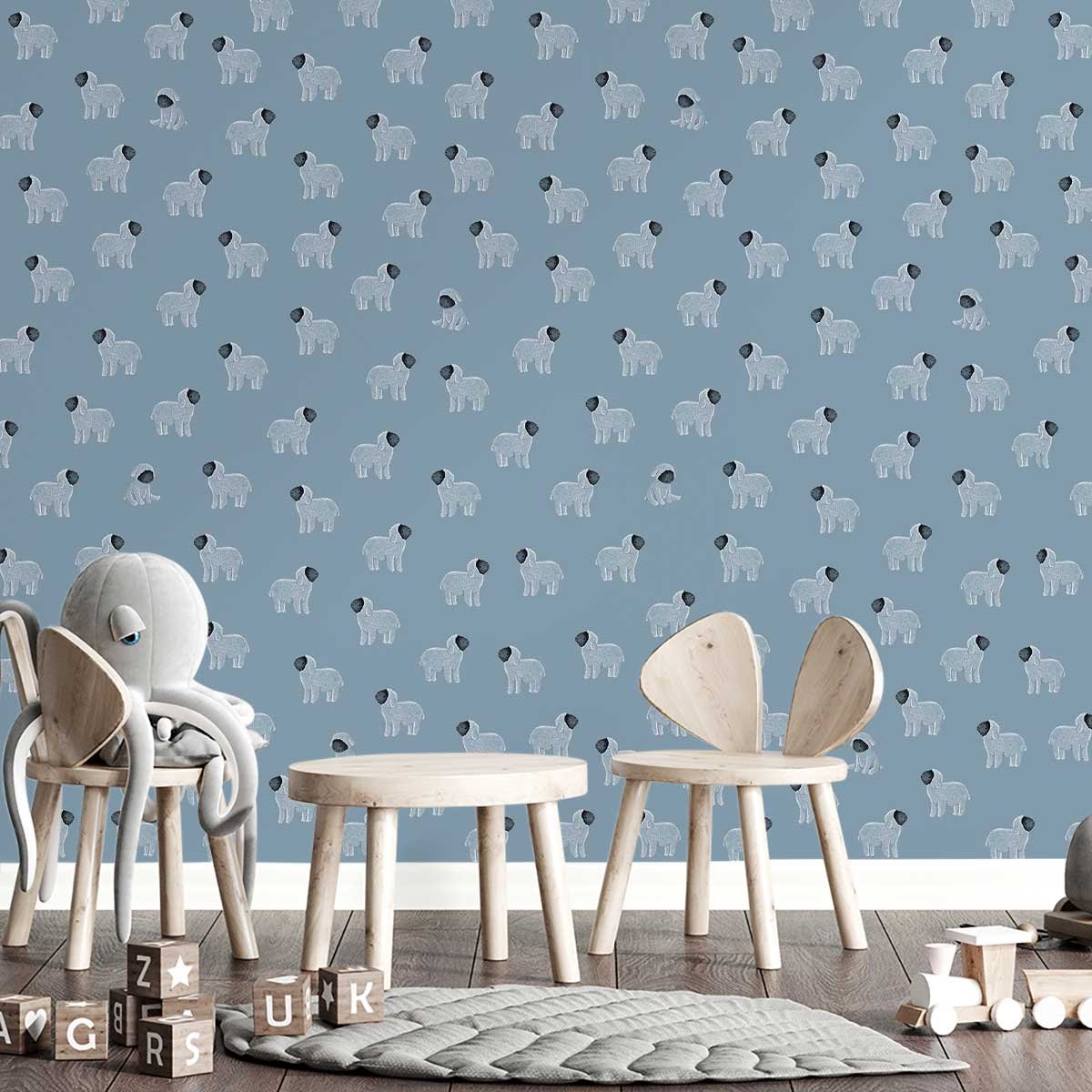 Papier peint petits moutons intissé, HEXOA