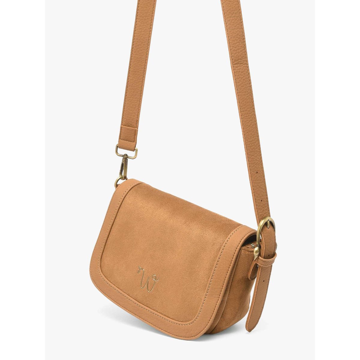 Sac bandoulière Ellebore camel, WOOMEN