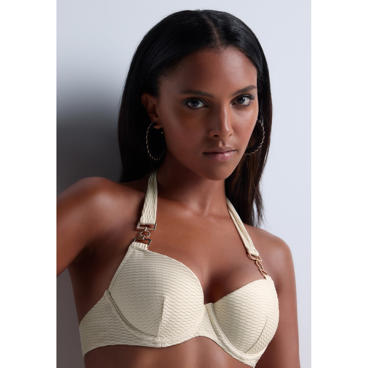 Haut de maillot de bain Push-up coques Shimmering Waters golden white, AUBADE
