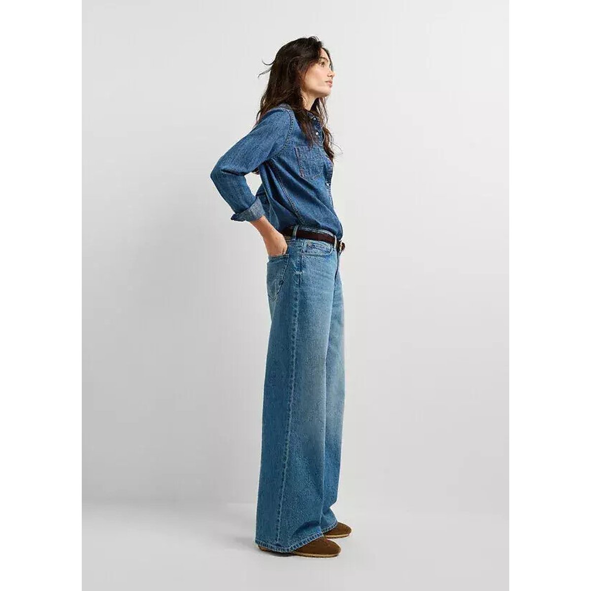Jeans a vita alta taglia standard LINA blue rigid denim, PEPE JEANS