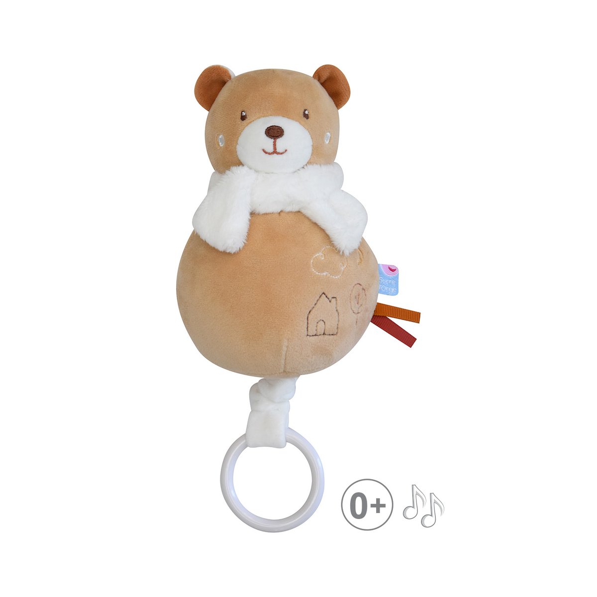Sujet musical ours velours doux marron, SUCRE D'ORGE