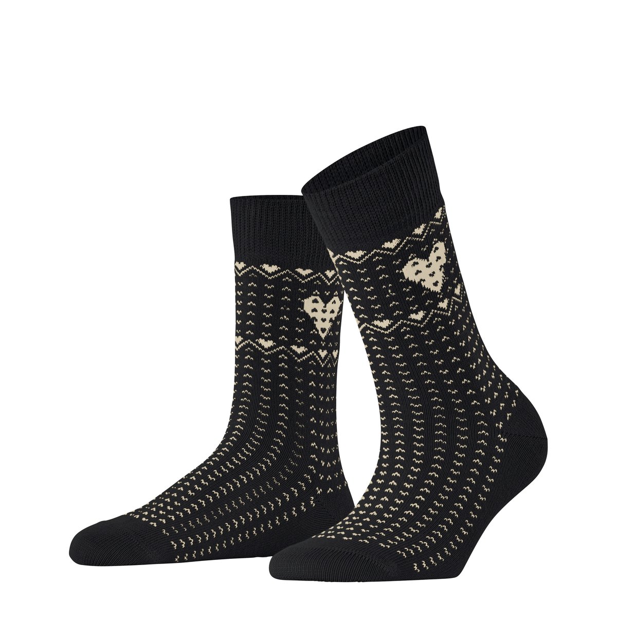 Chaussettes pour bottes Norwegian Heart Opaque noir basique, ESPRIT