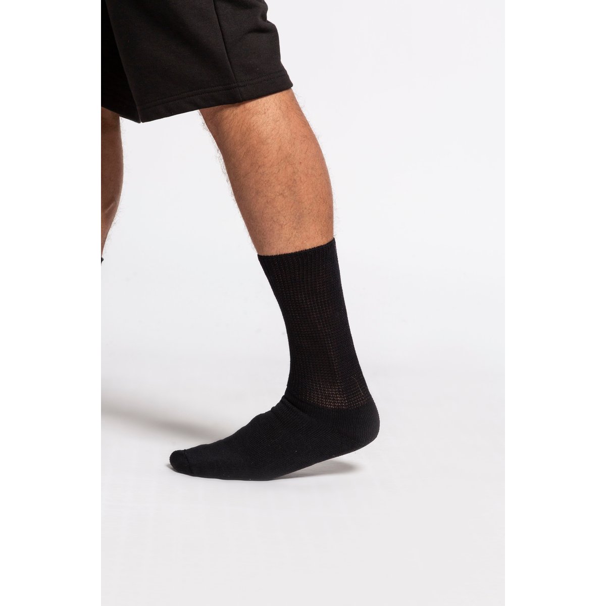 Chaussettes en coton avec renfort au talon classique noir, JP1880