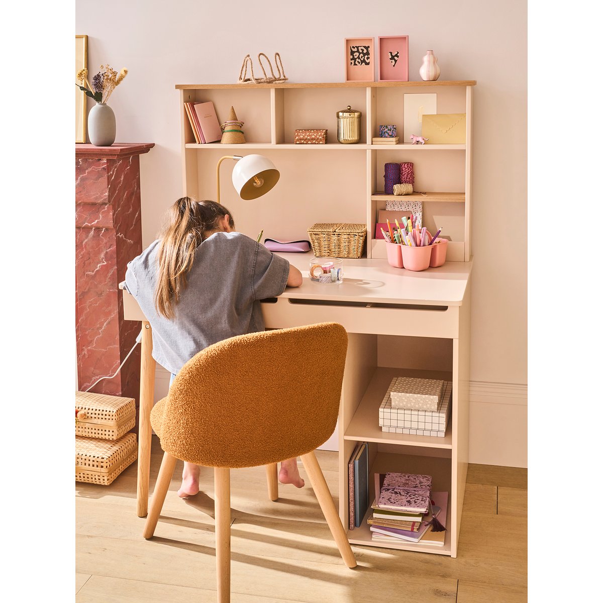 Bureau-coiffeuse enfant BLUSH rose pâle, VERTBAUDET