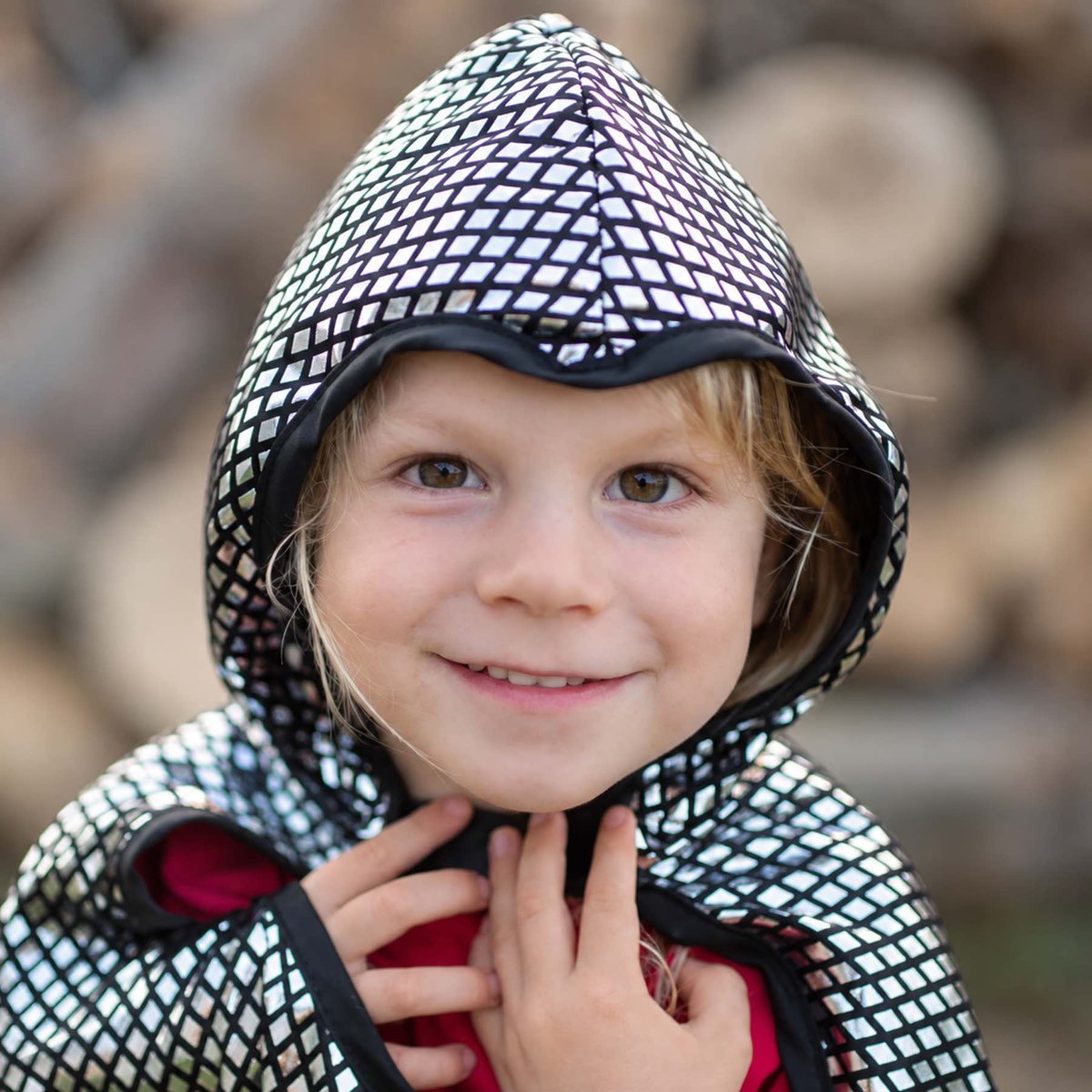 Déguisement enfant cape reversible chevalier dragon vert, GREAT PRETENDERS