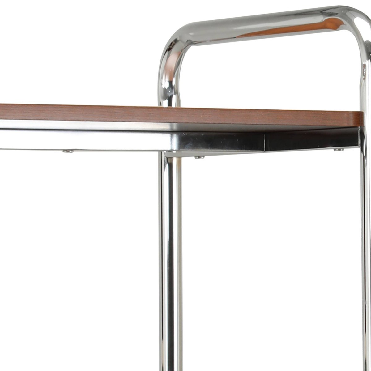 Etagère bibliothèque métal chromé et décor bois 5 niveaux LENNOX noyer, SWEEEK