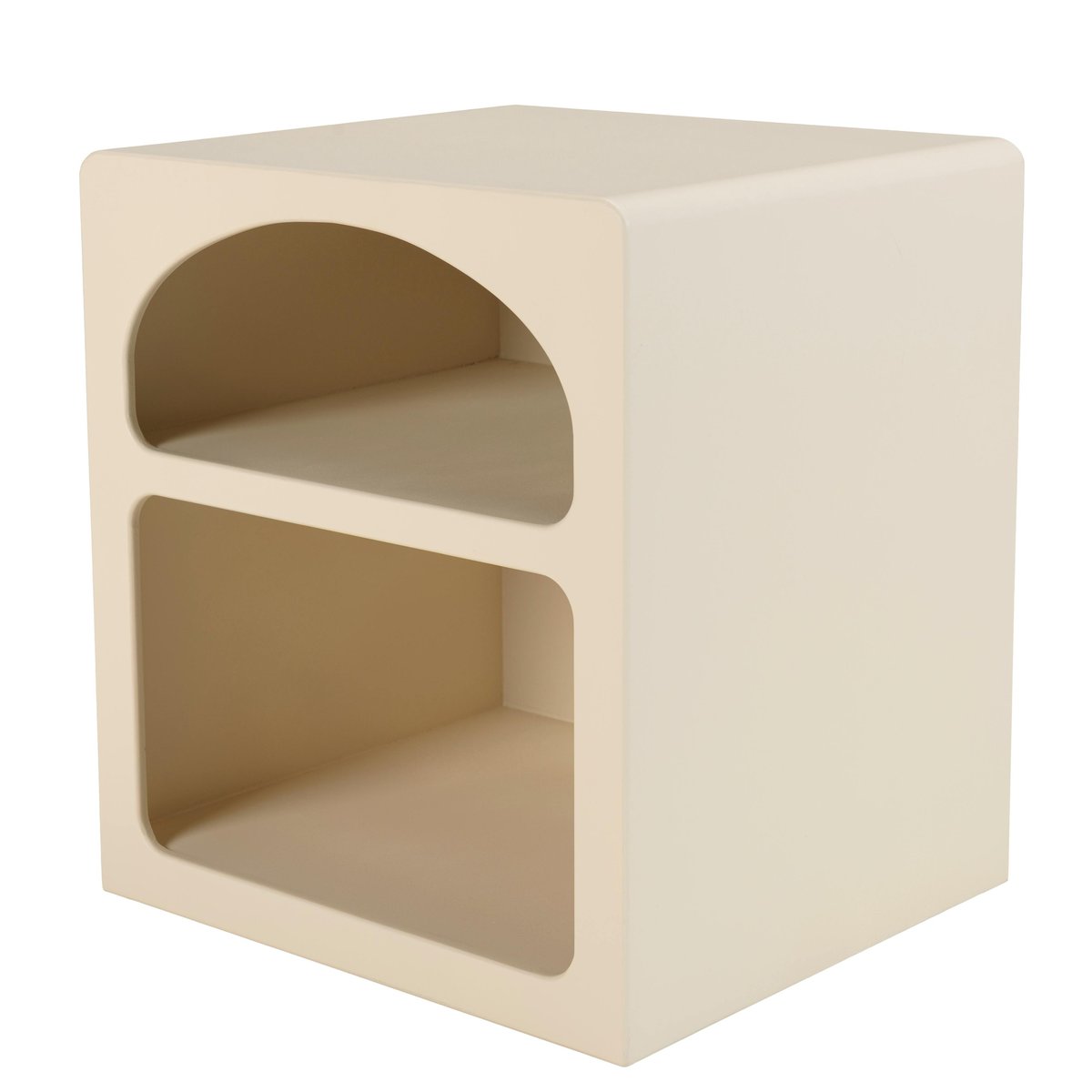 Chevet 2 niches 45x40cm en bois peint couleur beige NELIA beige, PIER IMPORT
