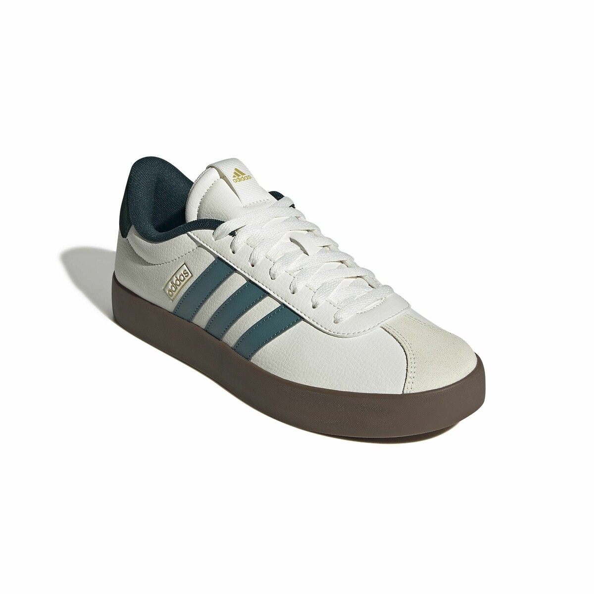 Baskets cuir VL Court 3.0 blanc/vert, ADIDAS SPORTSWEAR