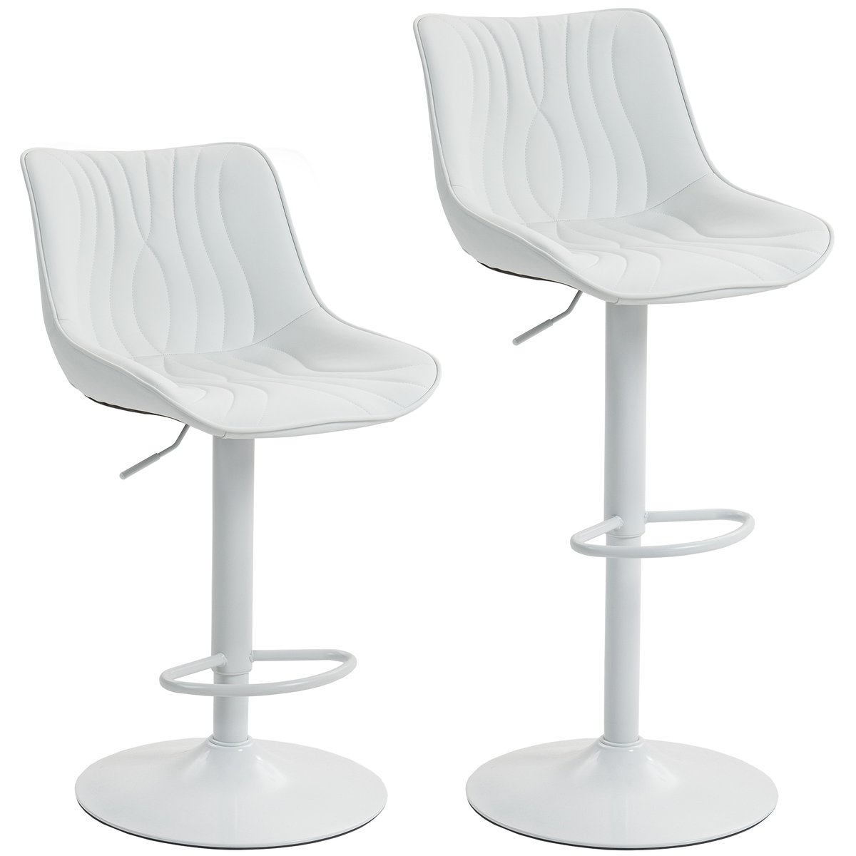 Tabouret de bar Polyuréthane Blanc blanc, HOMCOM