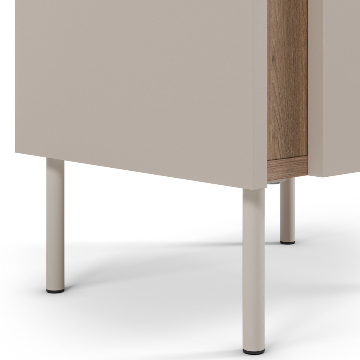 Table de chevet 1 porte en bois et métal- BOXY beige, DRAWER