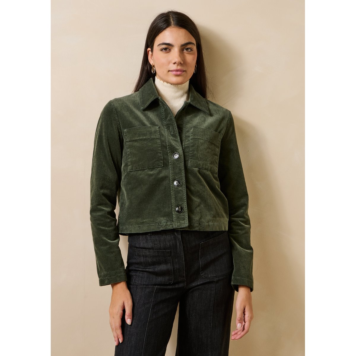 Veste manches longues kaki, LA FEE MARABOUTEE