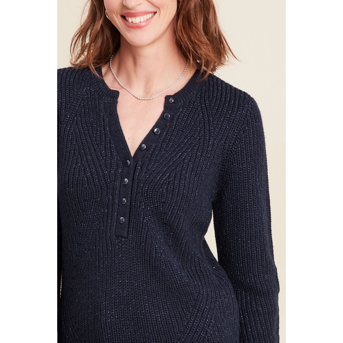 Pull manches longues bleu marine, BREAL