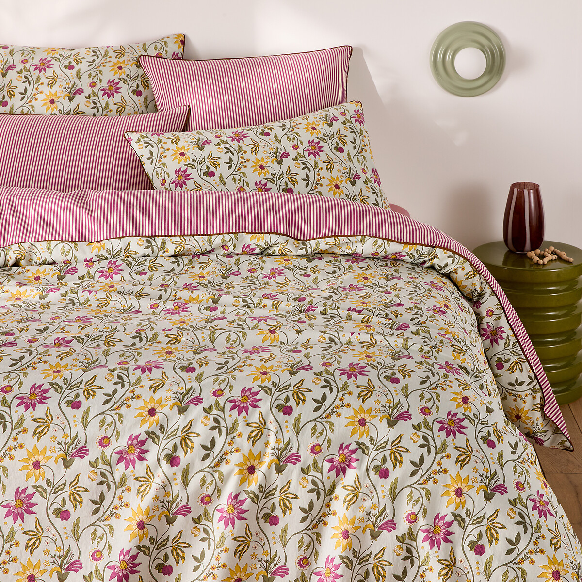 Funda nórdica de algodón lavado, estampado de flores, HARNEY estampado de flores, LA REDOUTE INTERIEURS