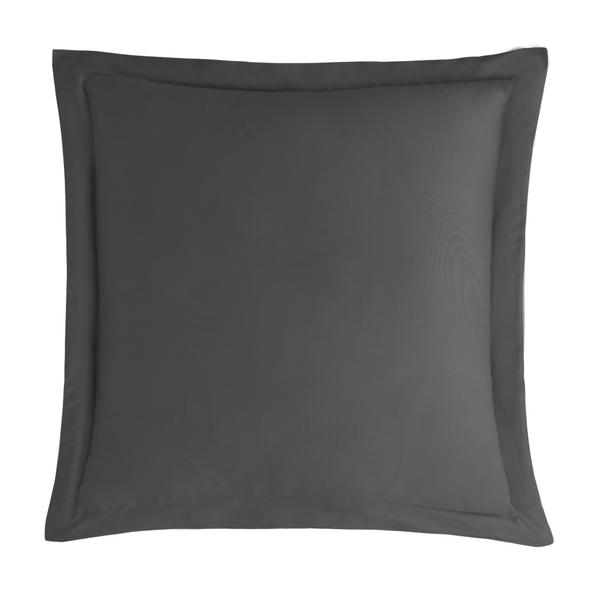 Lot de 2 taies d'oreiller en satin de coton 120 fils VERSALUXE UNI anthracite, SENSEI MAISON