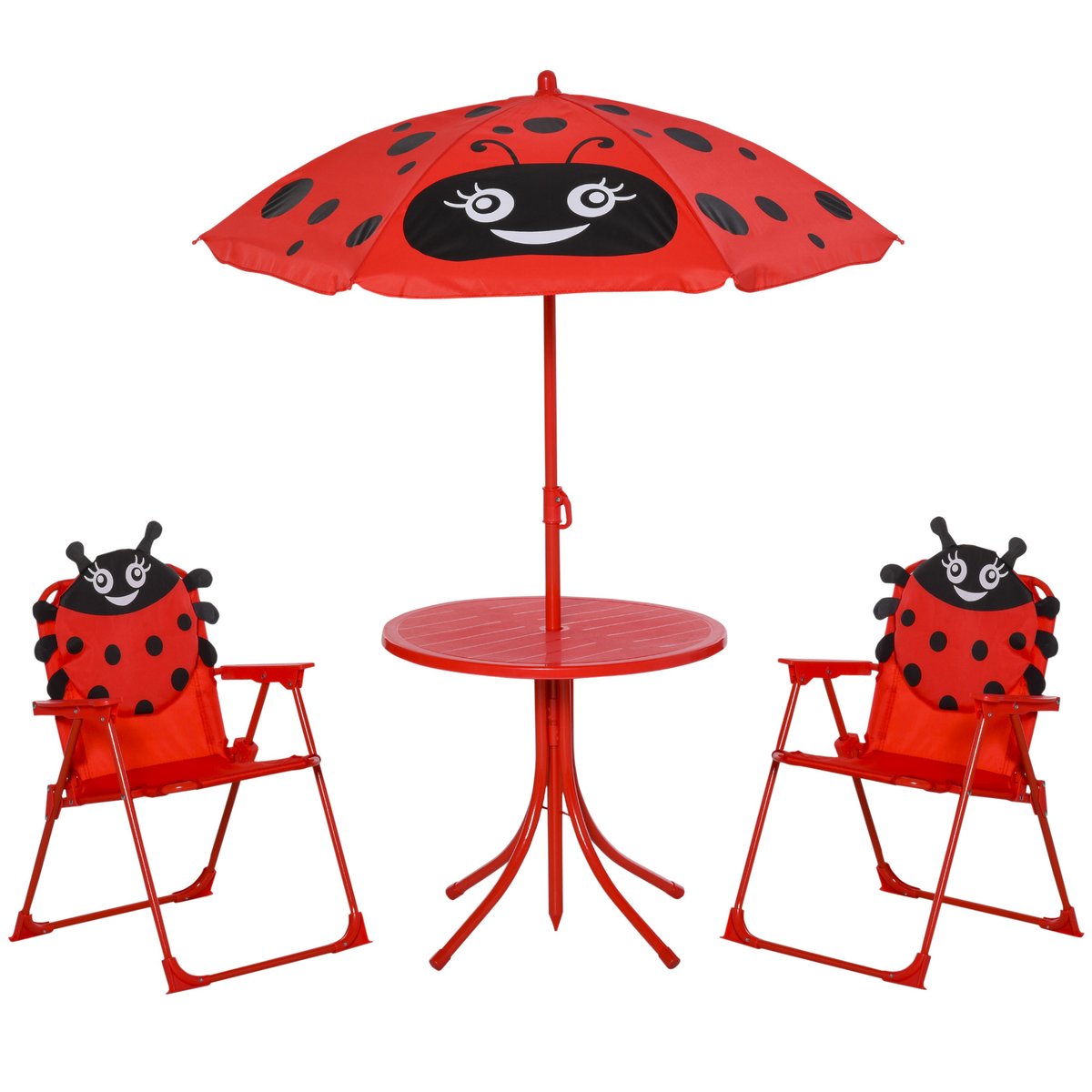 Ensemble de table et chaises de jardin pour rouge, OUTSUNNY