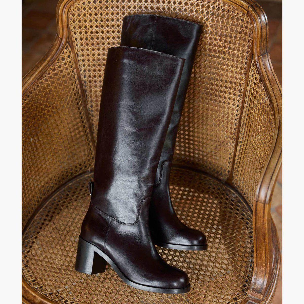 Botte À Talon en cuir FIONA marron marron fonce, BOCAGE