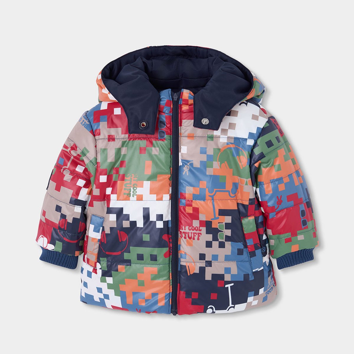 Parka garçon réversible bleu, BOBOLI