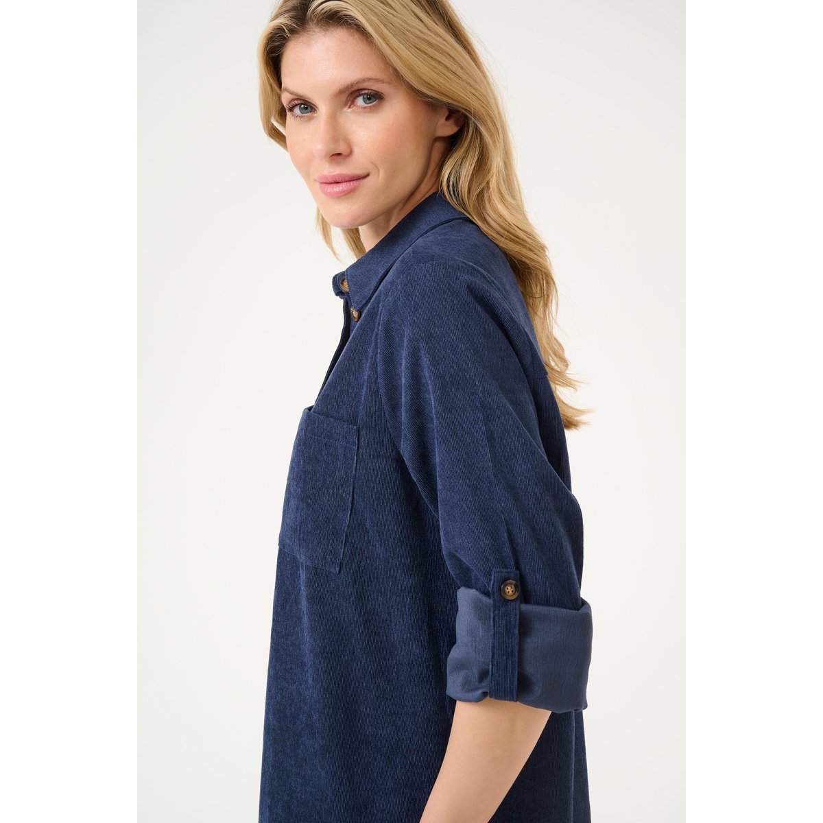Long sleeved shirt bleu midnight marine cc, KAFFE