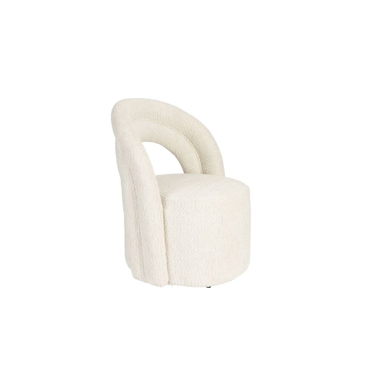 Fauteuil design pivotant en tissu, bohème, SEINA blanc, DUTCHBONE