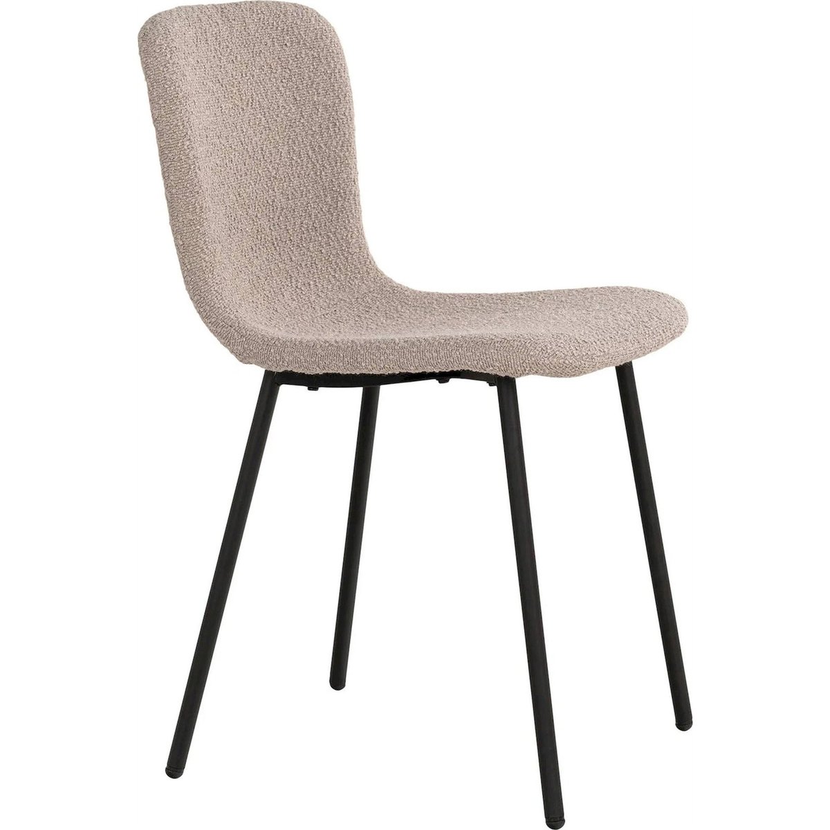 Chaise de salle à manger HALVETS bouclette beige bouclette et noir, RECOLLECTION