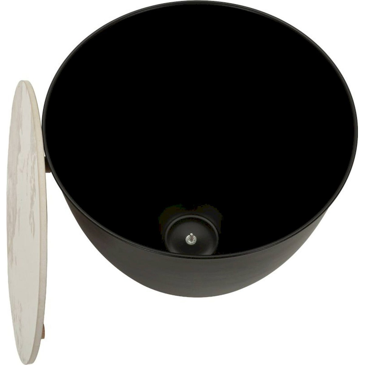 Table basse ronde céramique effet marbre MODERN brun noir, or et effet marbre, RECOLLECTION