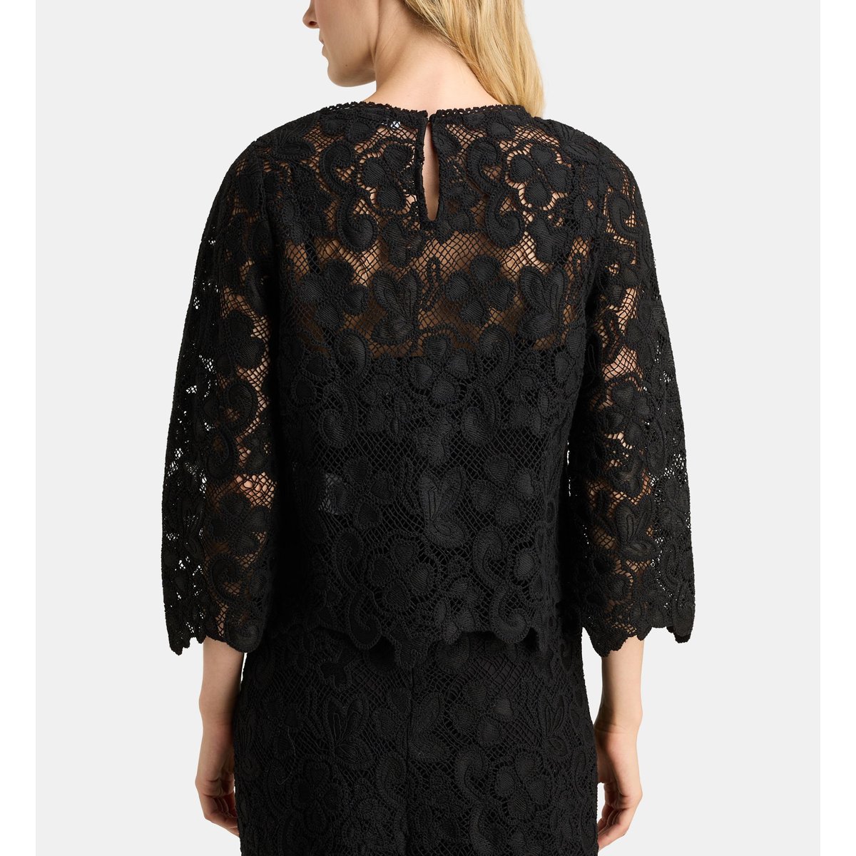 Top envie top gui maille crochet ajouré noir, GALERIES LAFAYETTE