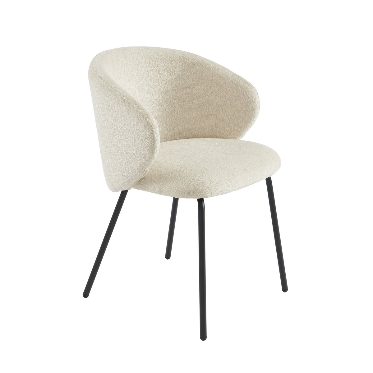 Lot de 2 chaises en tissu et acier CASSIE ecru, SORELH