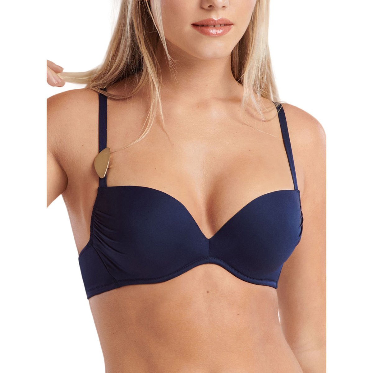 Haut maillot de bain push-up Okinawa bleu, LISCA