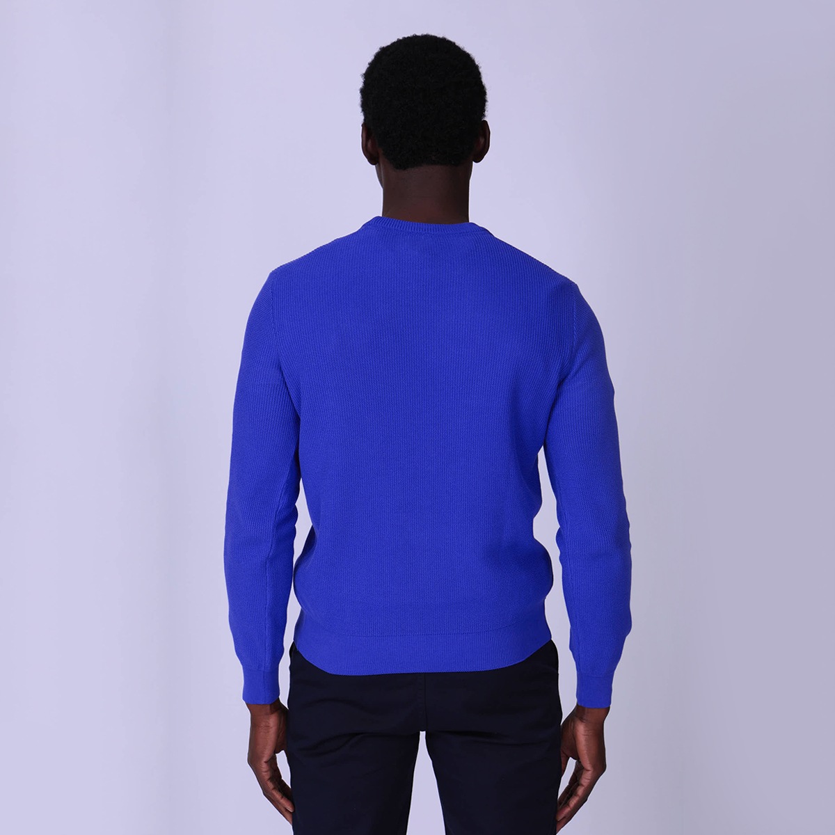 Pull nid d'abeille bleu, MISE AU GREEN