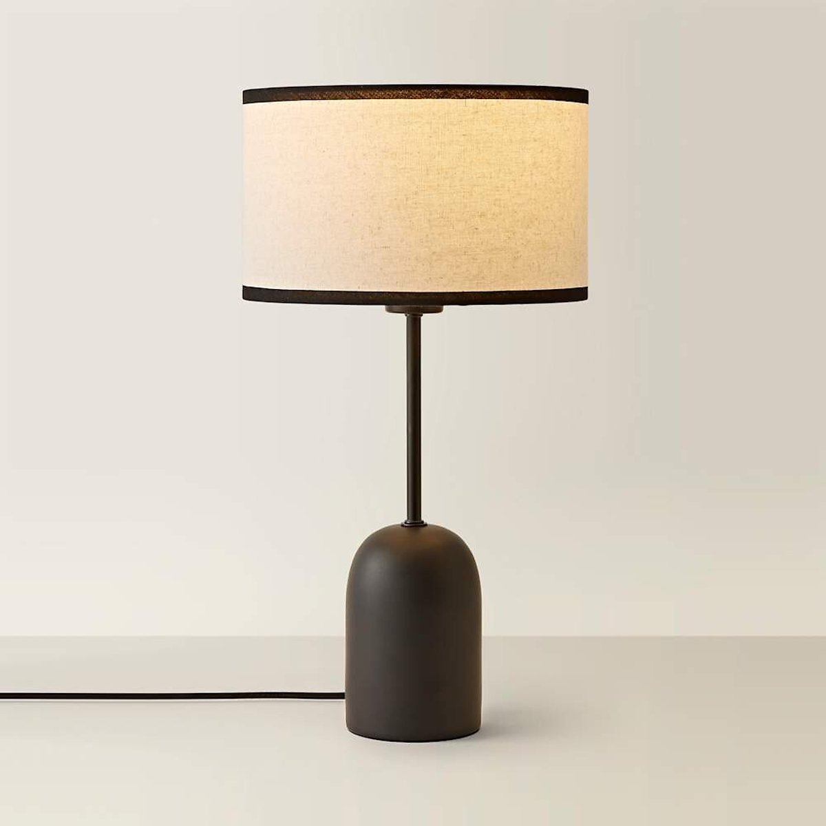 Kory Dome Table Lamp with Linen Shade black, ÉDITÉ