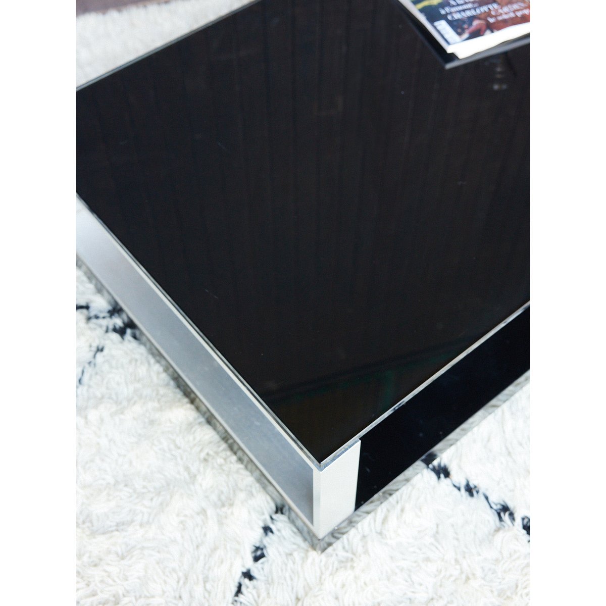 Table basse design en verre noir Donna N°1645 - Bon état noir, DEBONGOUT