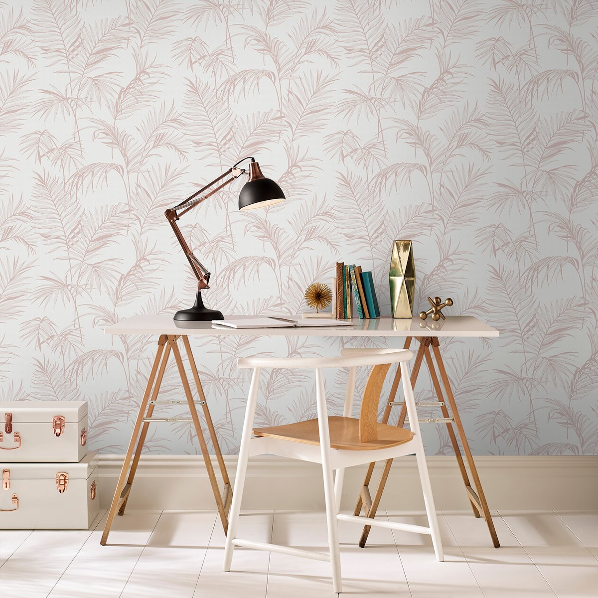 Papier peint Lithographie Palmier rose, SUPERFRESCO EASY