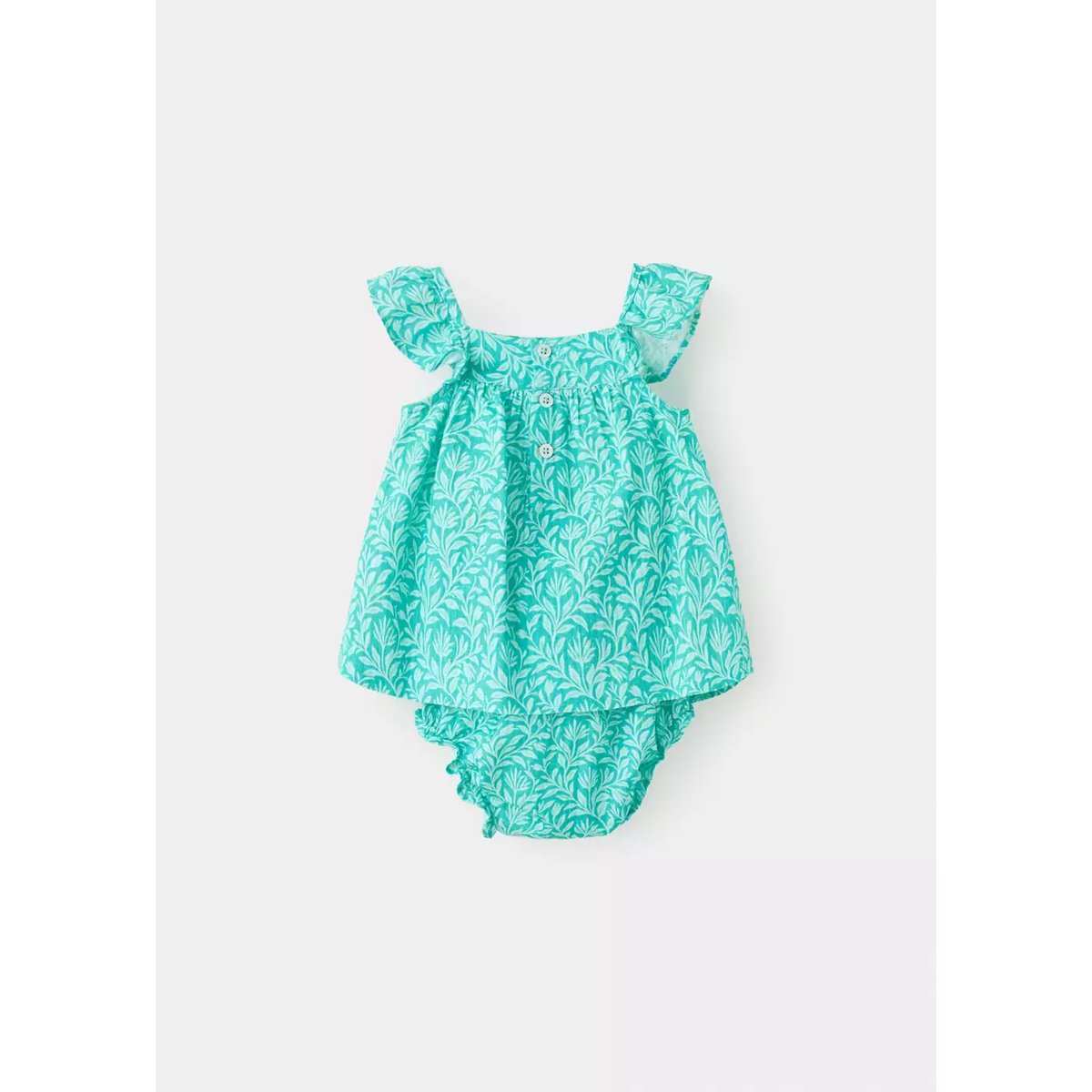 Robe et culotte à fleurs vert d´eau, MANGO BABY