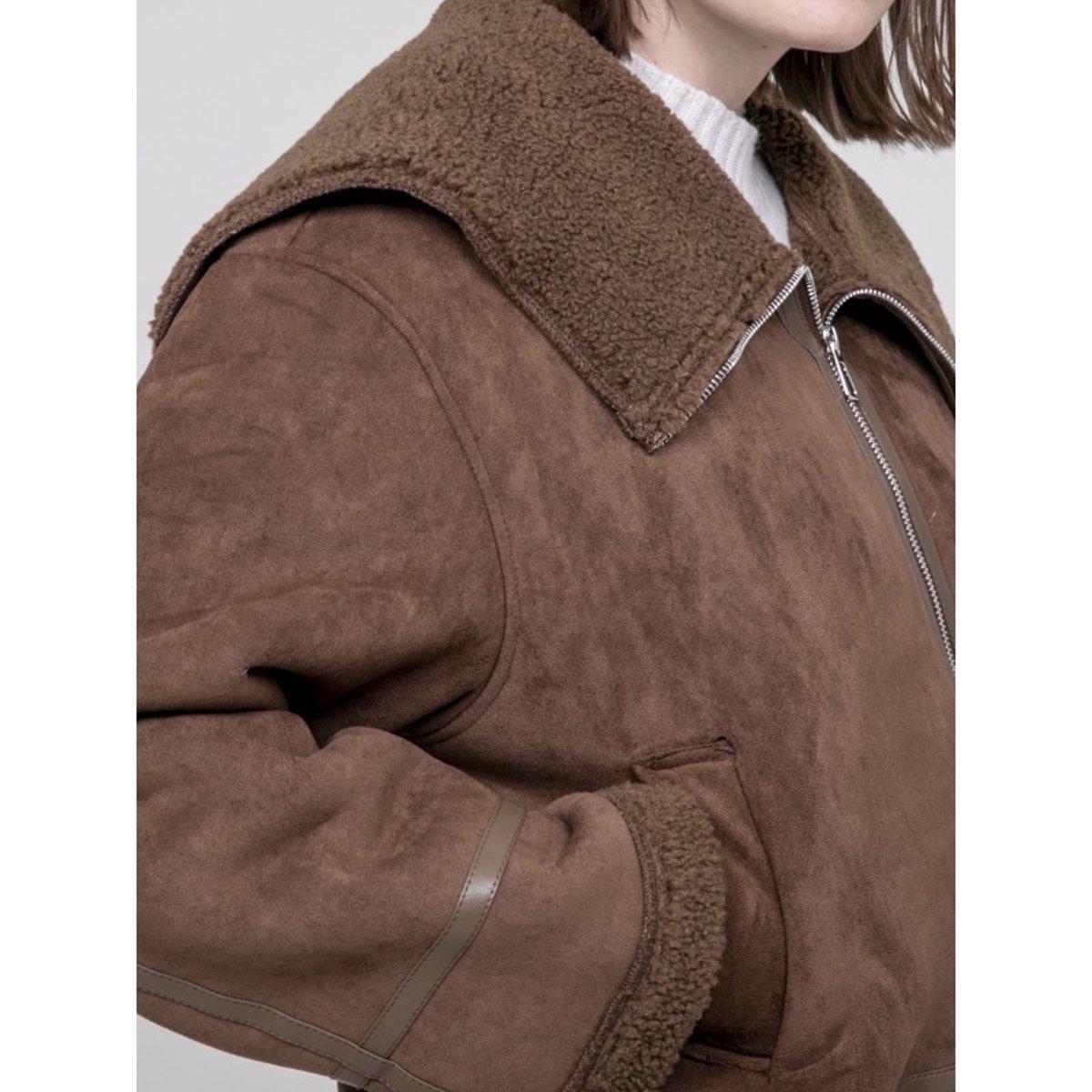 Veste Aviateur Double Peaux Umi marron, DONA LISA