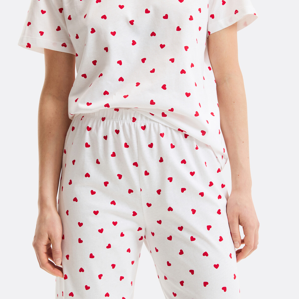 Pyjama en jersey de coton imprimé coeurs imprimé coeurs, LA REDOUTE COLLECTIONS