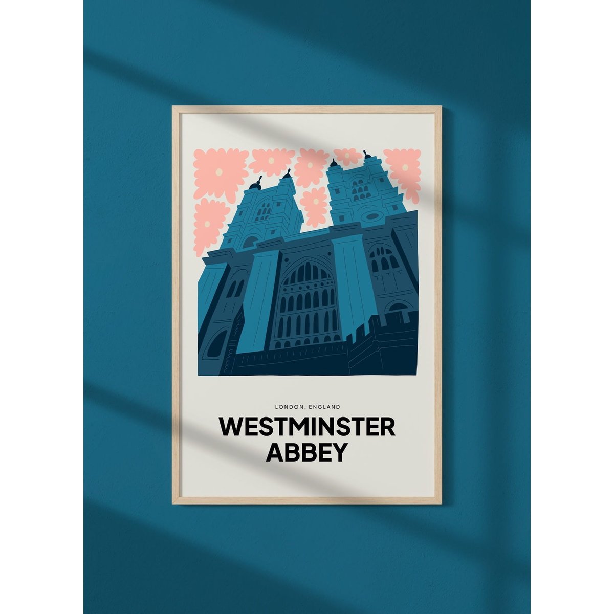 Affiche Londres Westminster Abbey blanc, L'AFFICHERIE