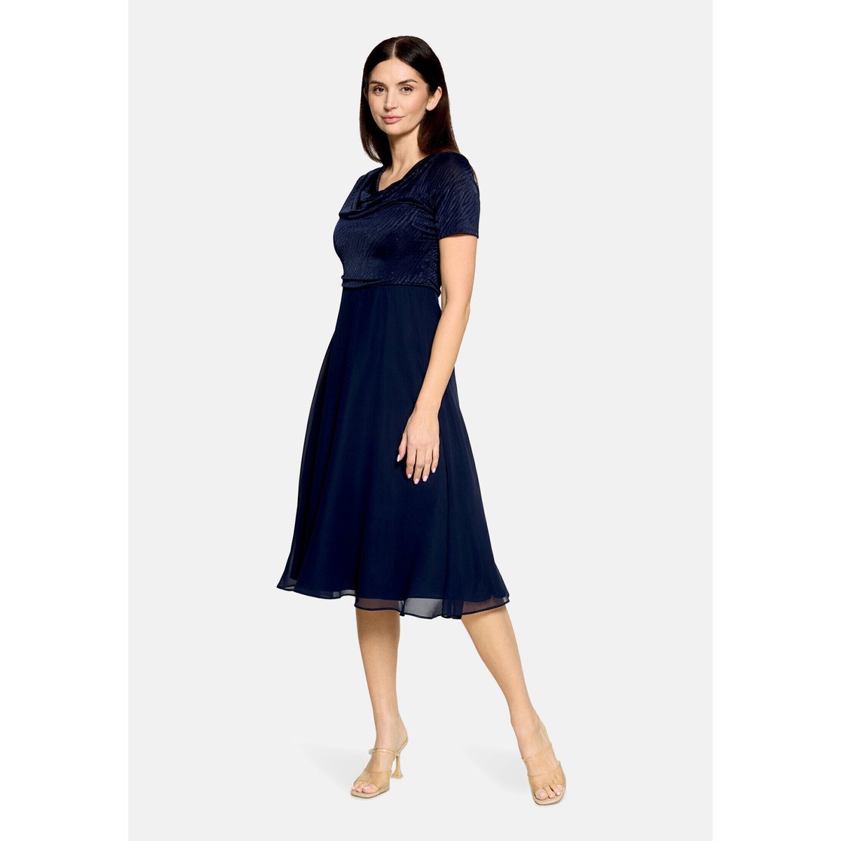 Robe de cocktail au look scintillant patch dark blue/dark blue, VERA MONT