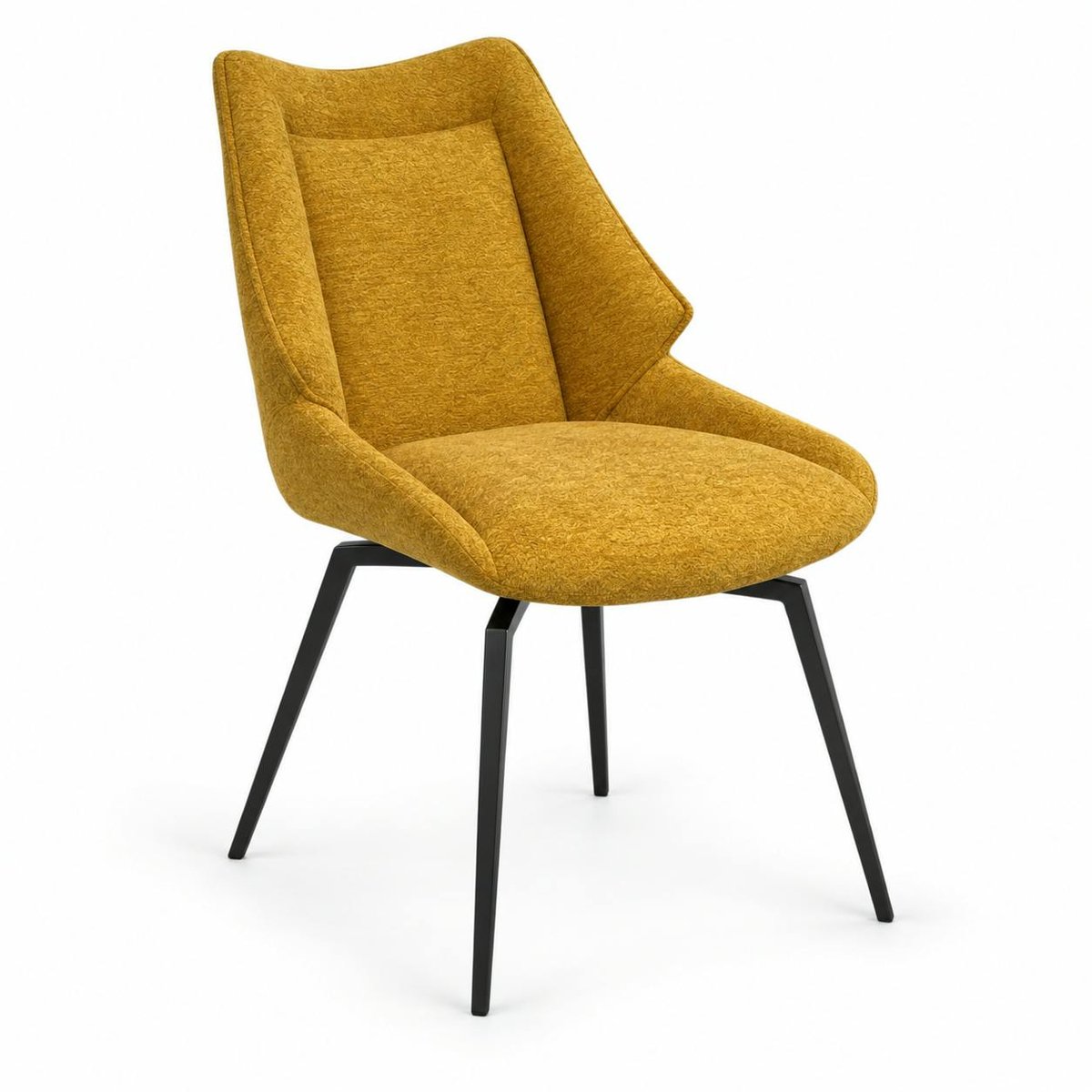 Chaise design tissu microfibre moutarde (lot de 2) IENA moutarde, PIER IMPORT