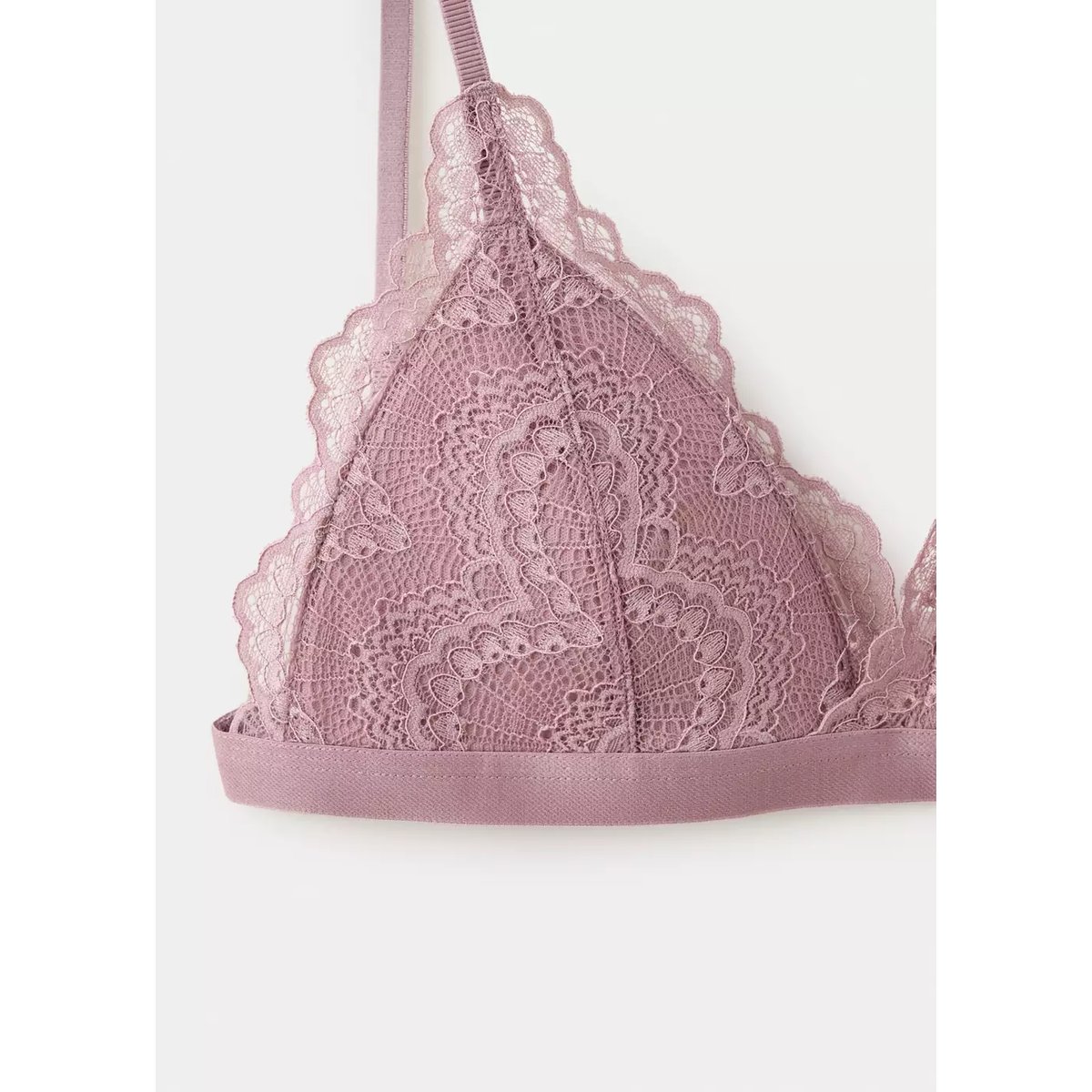 Soutien-gorge triangle en dentelle rose, MANGO TEEN