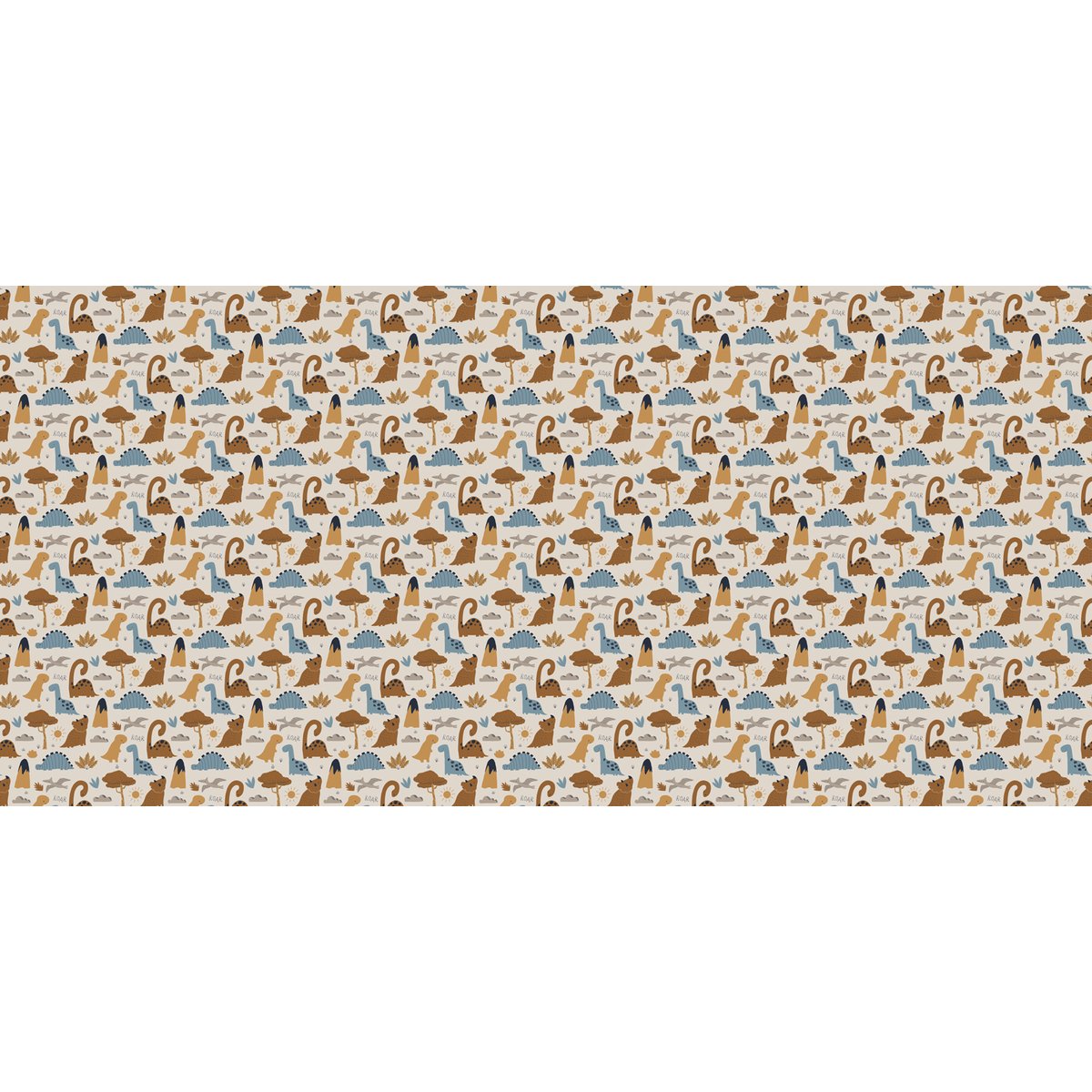 Papier peint panoramique Dinosaures Roarrr, 450 x 250cm terra cotta, ACTE DECO