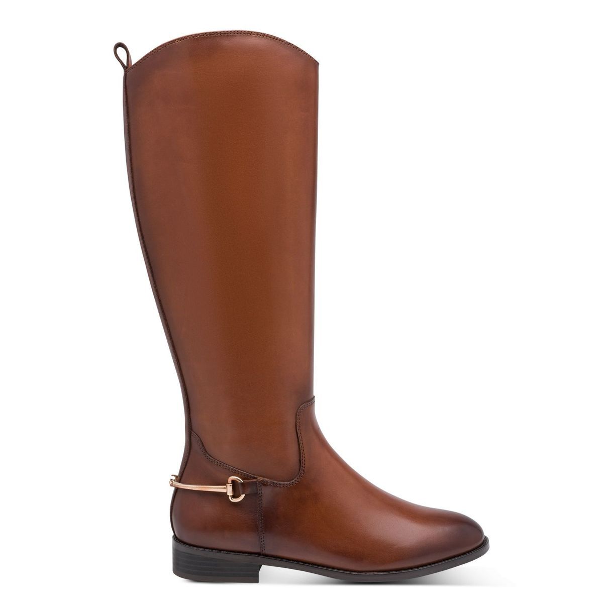 Bottes en cuir marron cognac, MARCO TOZZI