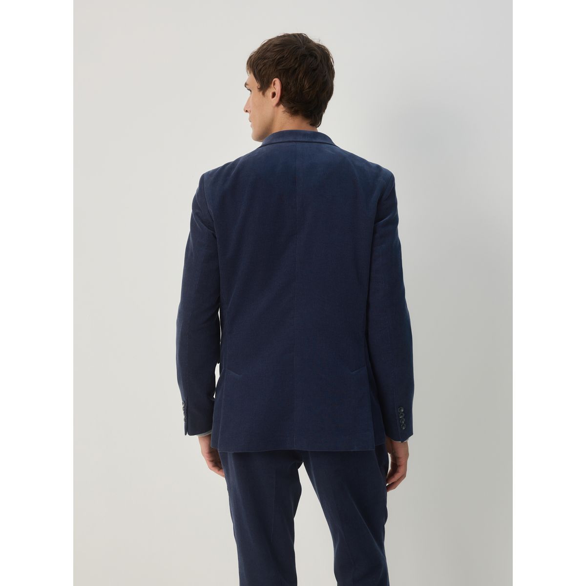 Veste de costume slim en velours côtelé bleu marine, NEXT