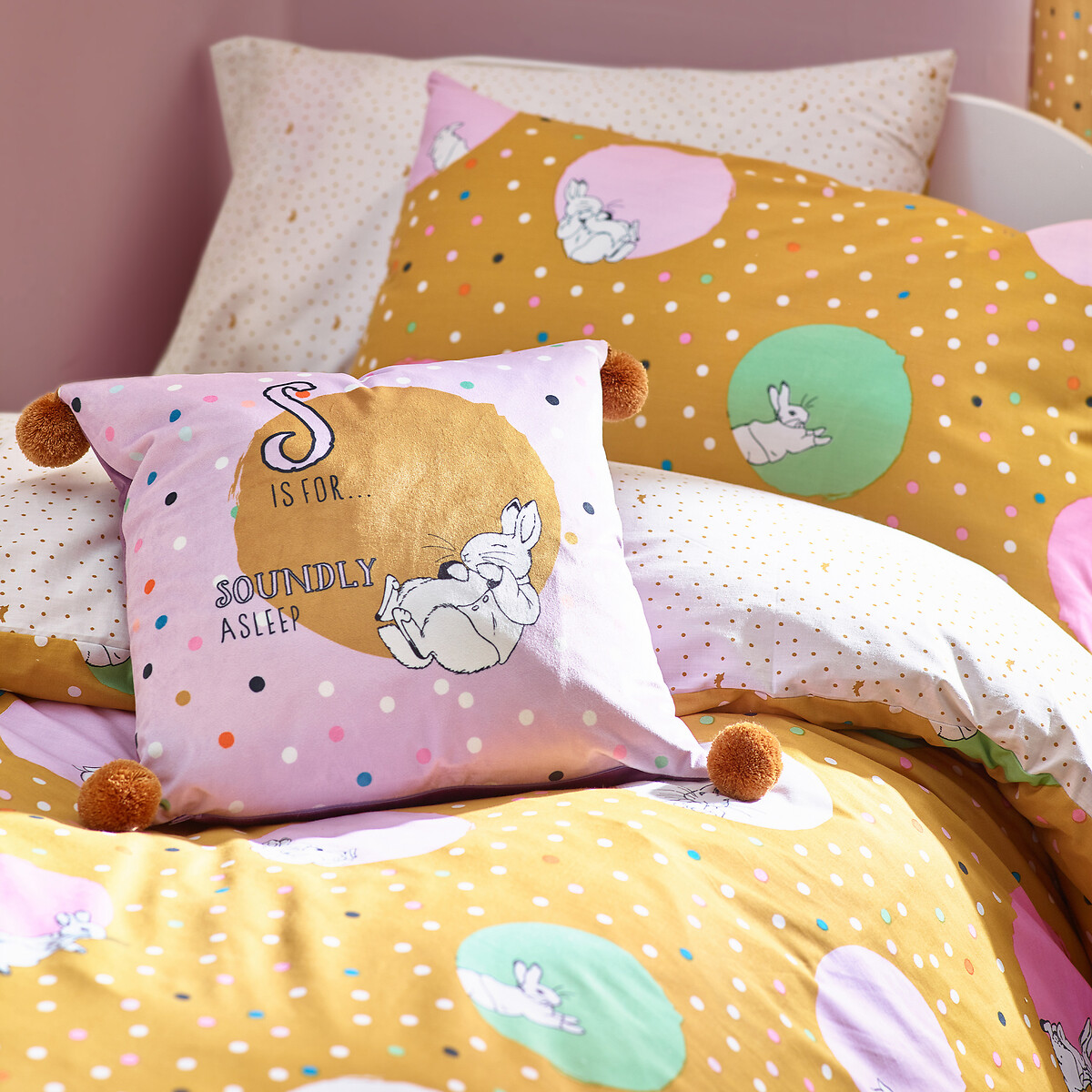 Peter Rabbit Dotty Cotton Mix Duvet Cover and Pillowcase Set ochre, PETER RABBIT
